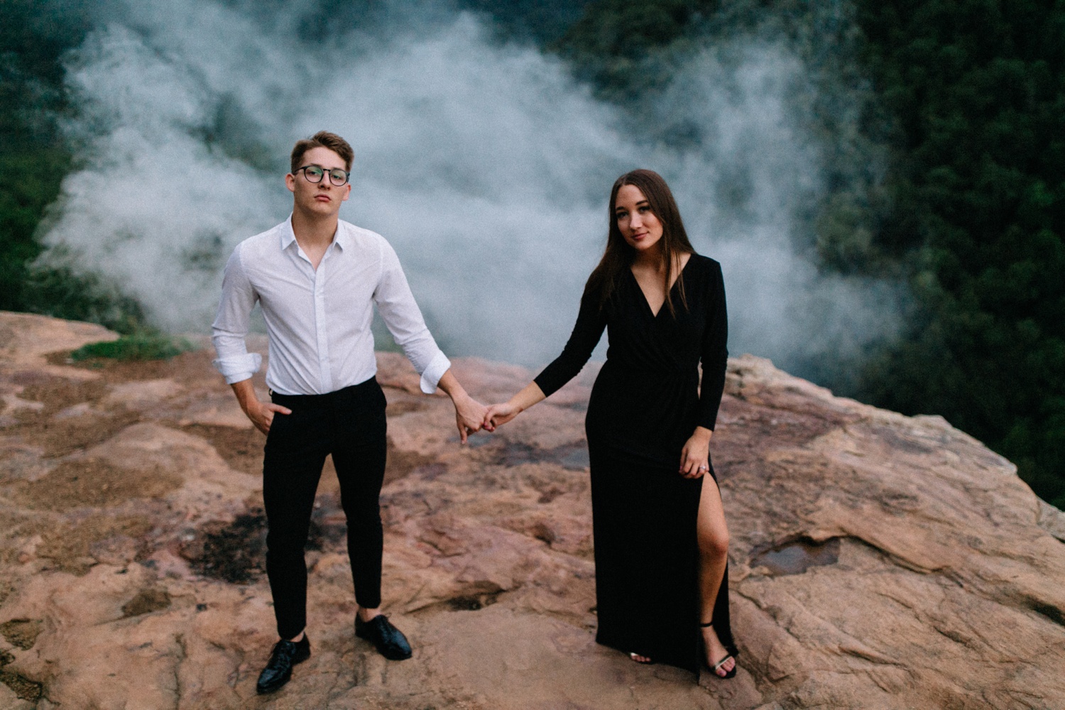 Annie + Max | cozy coffee shop, dowtown Fort Smith, Hawksbill Crag stylish engagement session in the Ozark National Forest by Destination Wedding Photographer Rachel Meagan Photography | 144