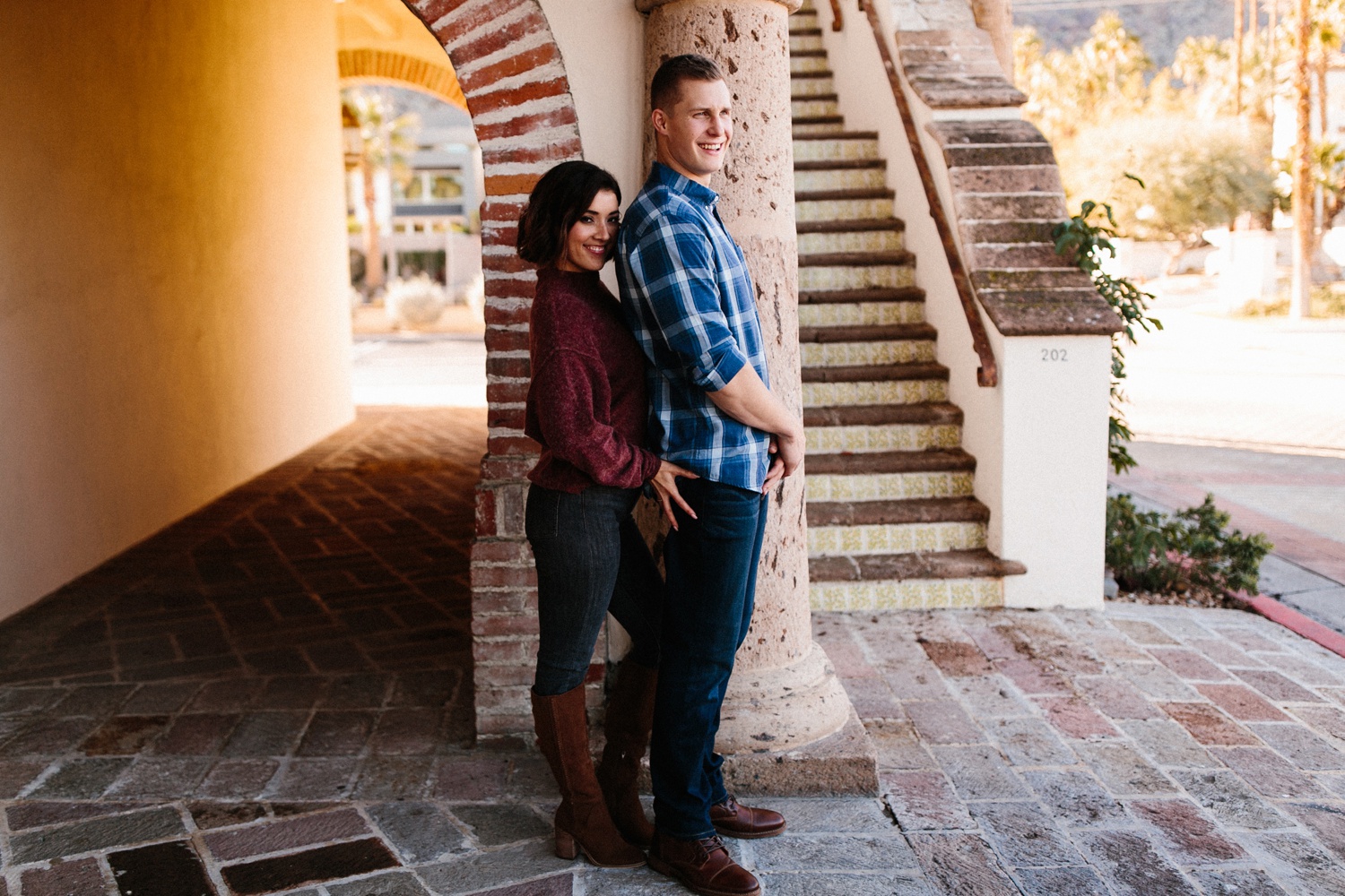 Jaclyn + Tyler | a stylish, adventurous palm springs and joshua tree engagement session by destination wedding photographer Rachel Meagan Photography | 025